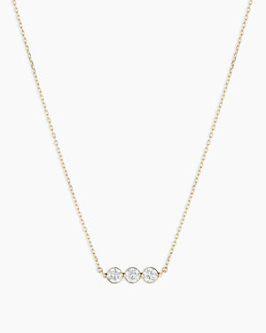14K Lab Grown Diamond Halo Row Necklace