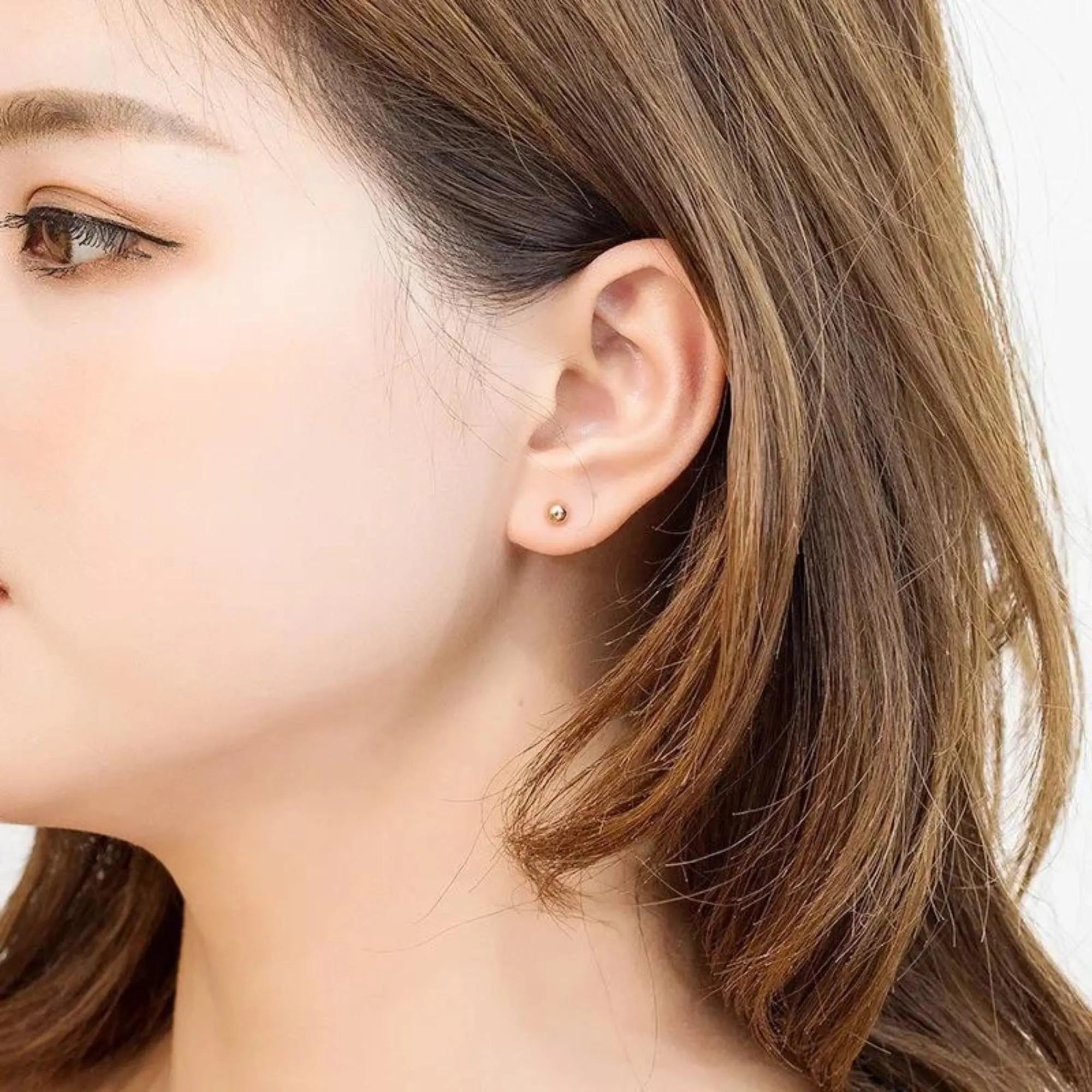 Minimalist Ball Stud Earrings: Stainless Steel Silver, Gold, Rose Gold, Black (3-7Mm)