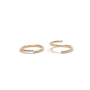 Elegant 14K Solid Gold Huggie Hoop Earrings - Dainty Minimalist Design, Available in Singles or Sets.