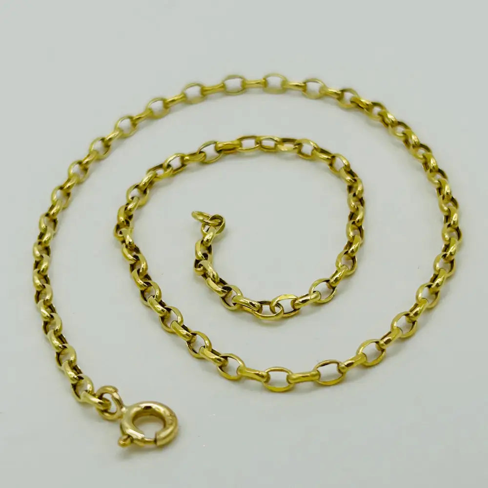 9Ct Real Yellow Gold 2Mm Belcher Anklet | 10 Inch Oval Link Anklet | Women Gold Anklet | Brand New