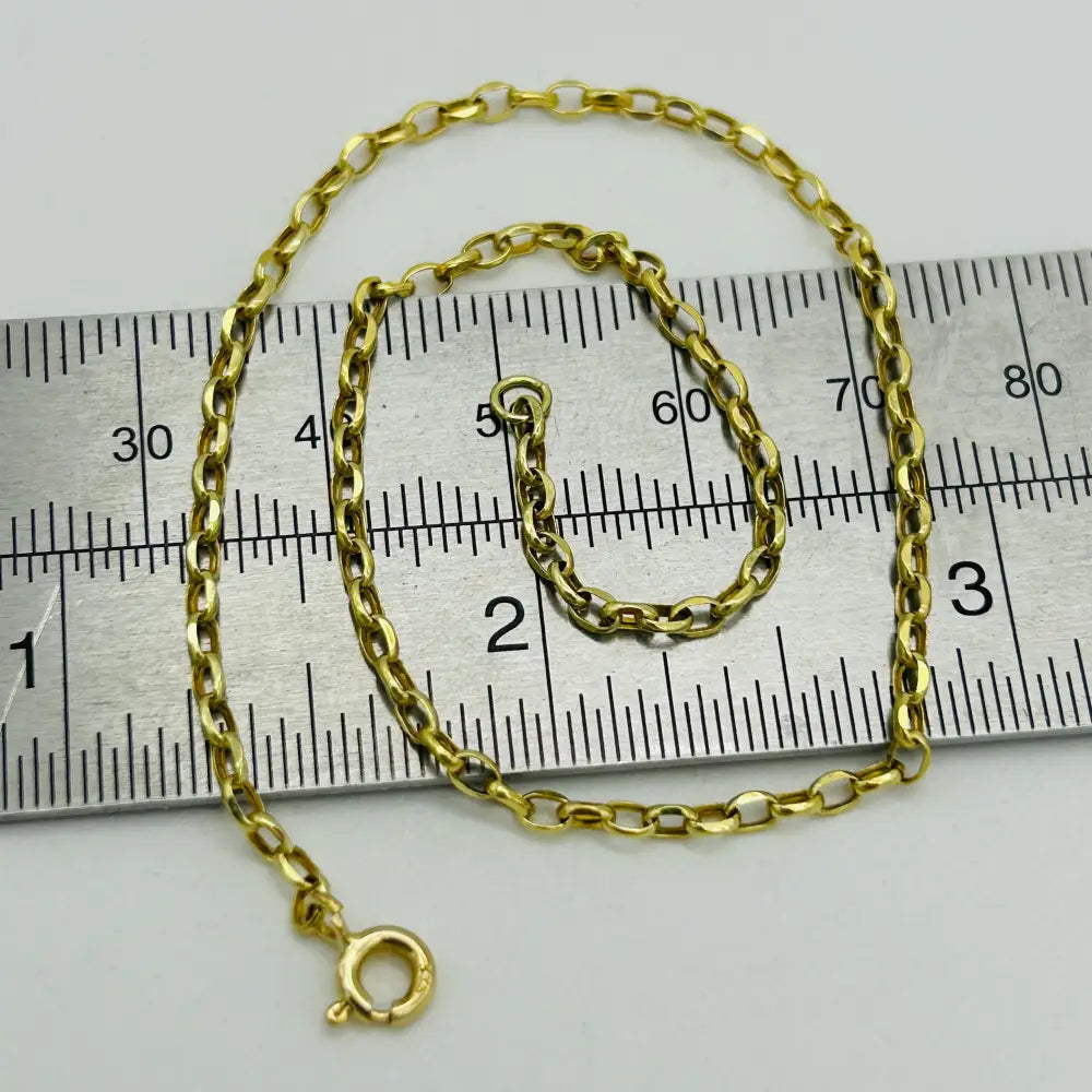 9Ct Real Yellow Gold 2Mm Belcher Anklet | 10 Inch Oval Link Anklet | Women Gold Anklet | Brand New