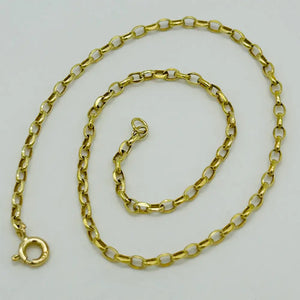 9Ct Real Yellow Gold 2Mm Belcher Anklet | 10 Inch Oval Link Anklet | Women Gold Anklet | Brand New