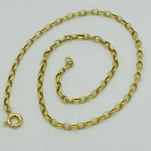 9Ct Real Yellow Gold 2Mm Belcher Anklet | 10 Inch Oval Link Anklet | Women Gold Anklet | Brand New