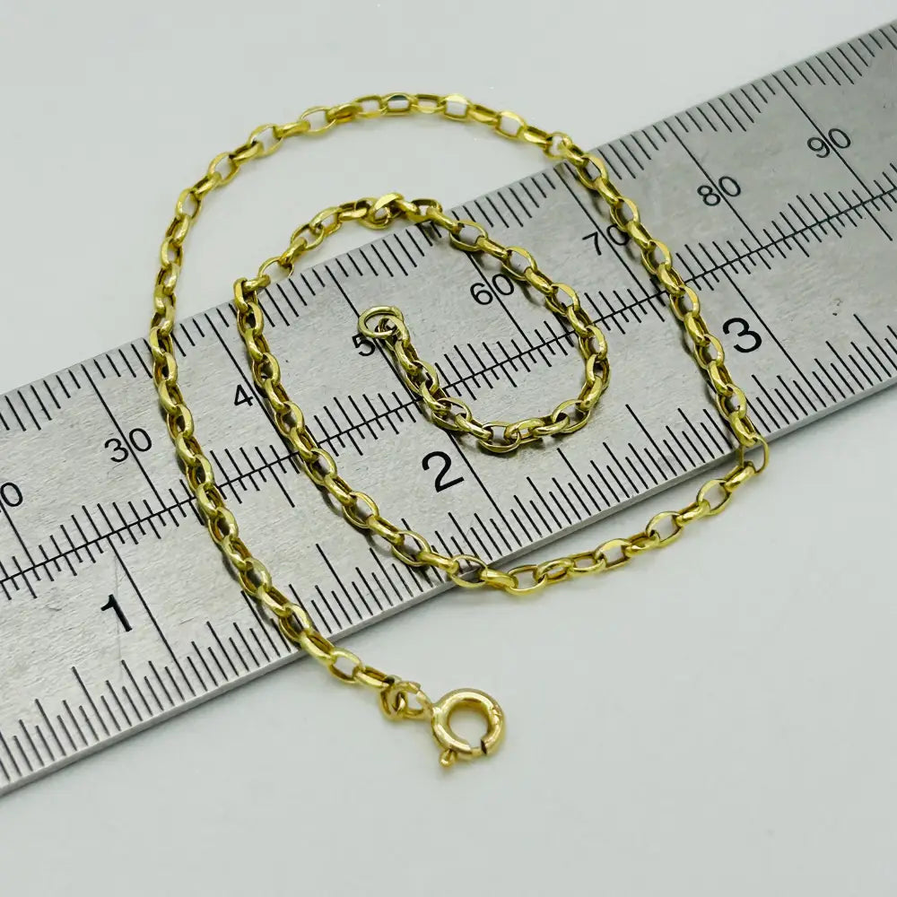 9Ct Real Yellow Gold 2Mm Belcher Anklet | 10 Inch Oval Link Anklet | Women Gold Anklet | Brand New