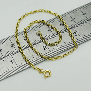 9Ct Real Yellow Gold 2Mm Belcher Anklet | 10 Inch Oval Link Anklet | Women Gold Anklet | Brand New