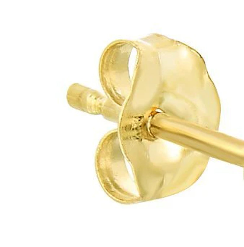 CZ 2 Pair Set! 14K Gold Ball and Cubic Zirconia Stud Earrings (5Mm)