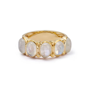 Bold Moonstone Ring 18Ct Gold Plate