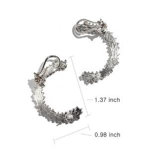 Crescent Cubic Zirconia Ear Cuff: Silver Party Earrings