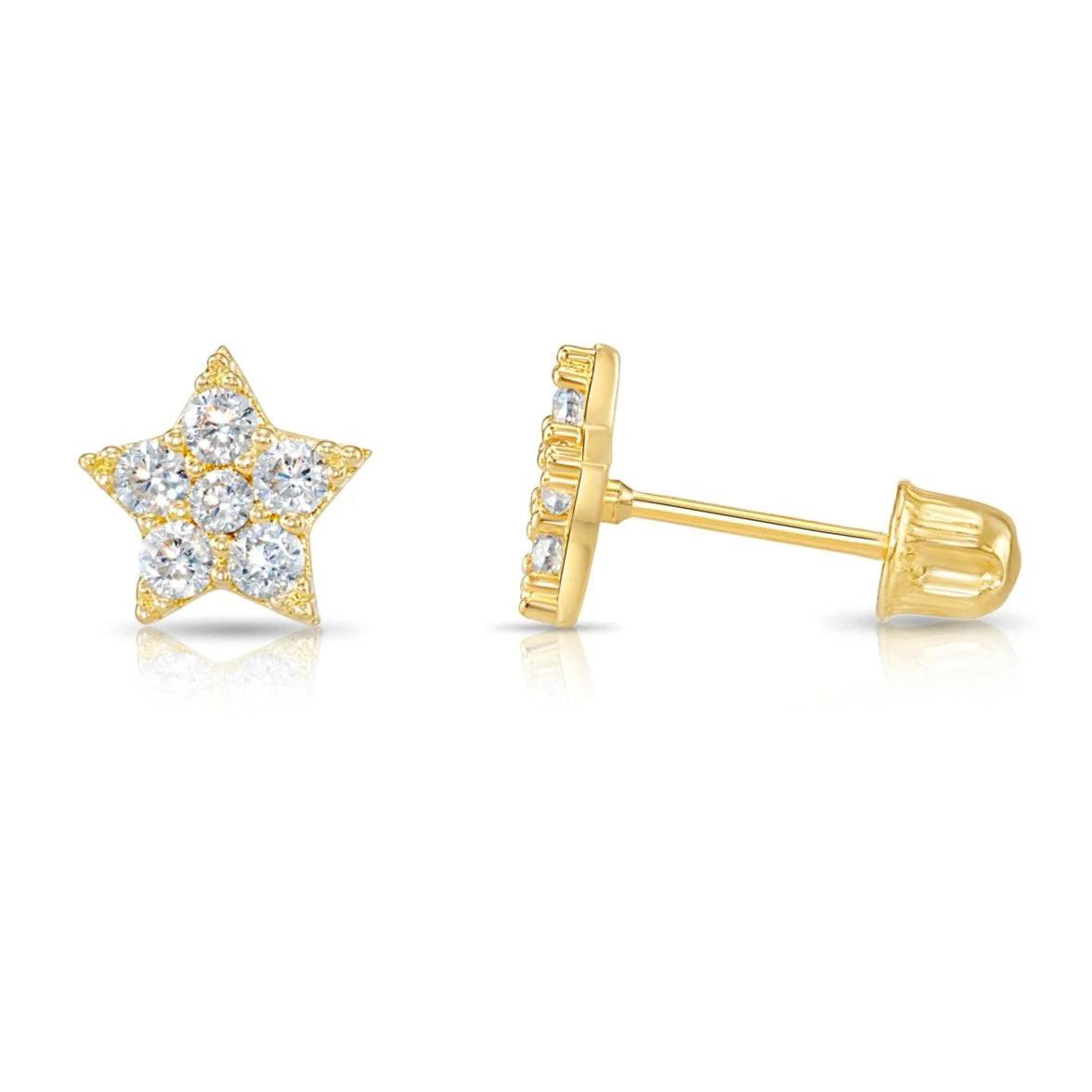 Dazzling 14K Gold Star Shaped Stud Earrings - Perfect for Everyday Elegance!.