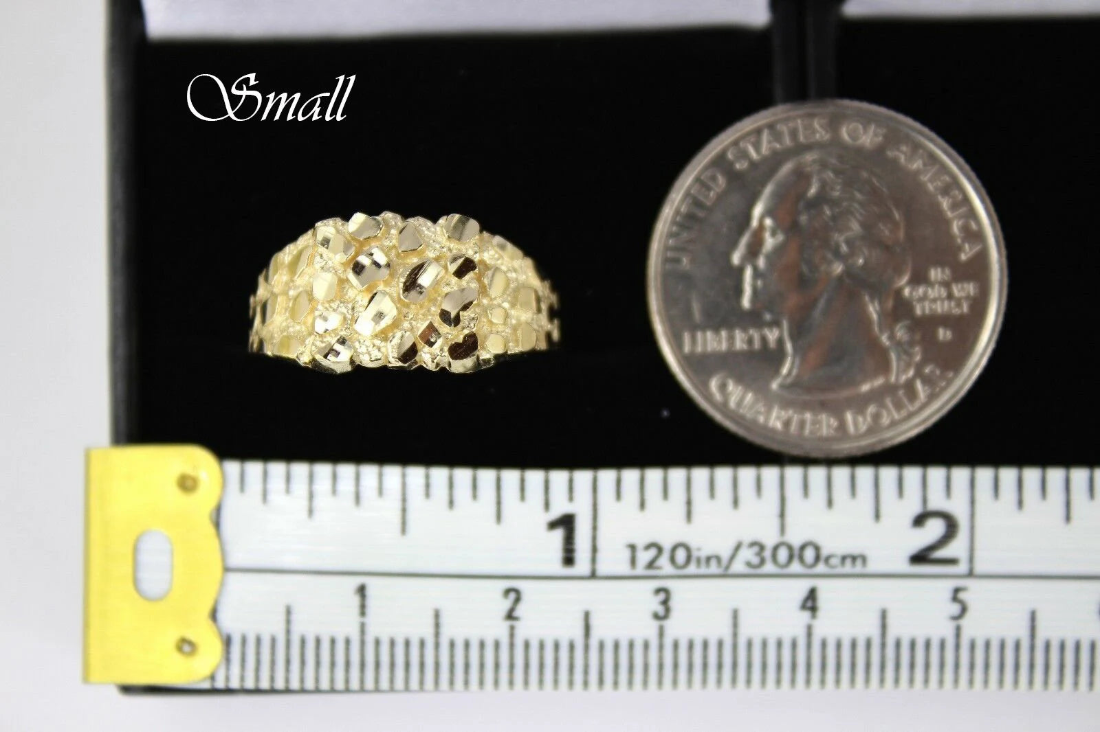 10K Solid Yellow Gold Nugget Style Ring