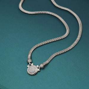 Exquisite 925 Sterling Silver Italian Handmade Round Necklace with Secure Lobster Clasp.