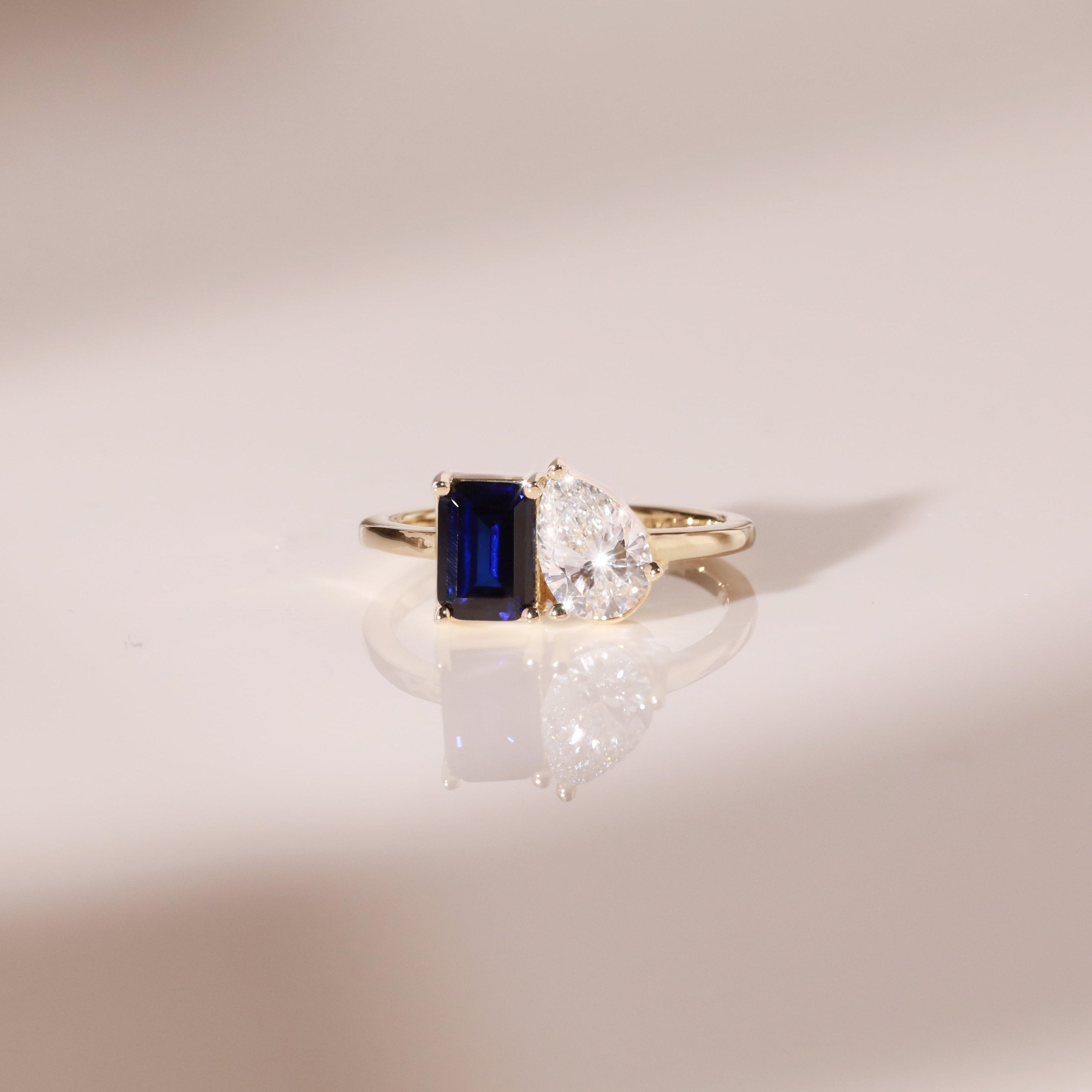 Toi Et Moi Gemstone Classic Ring NikNenz™ Premium Gold & Diamonds