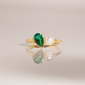 Pearl Toi Et Moi Ring NikNenz™ Premium Gold & Diamonds