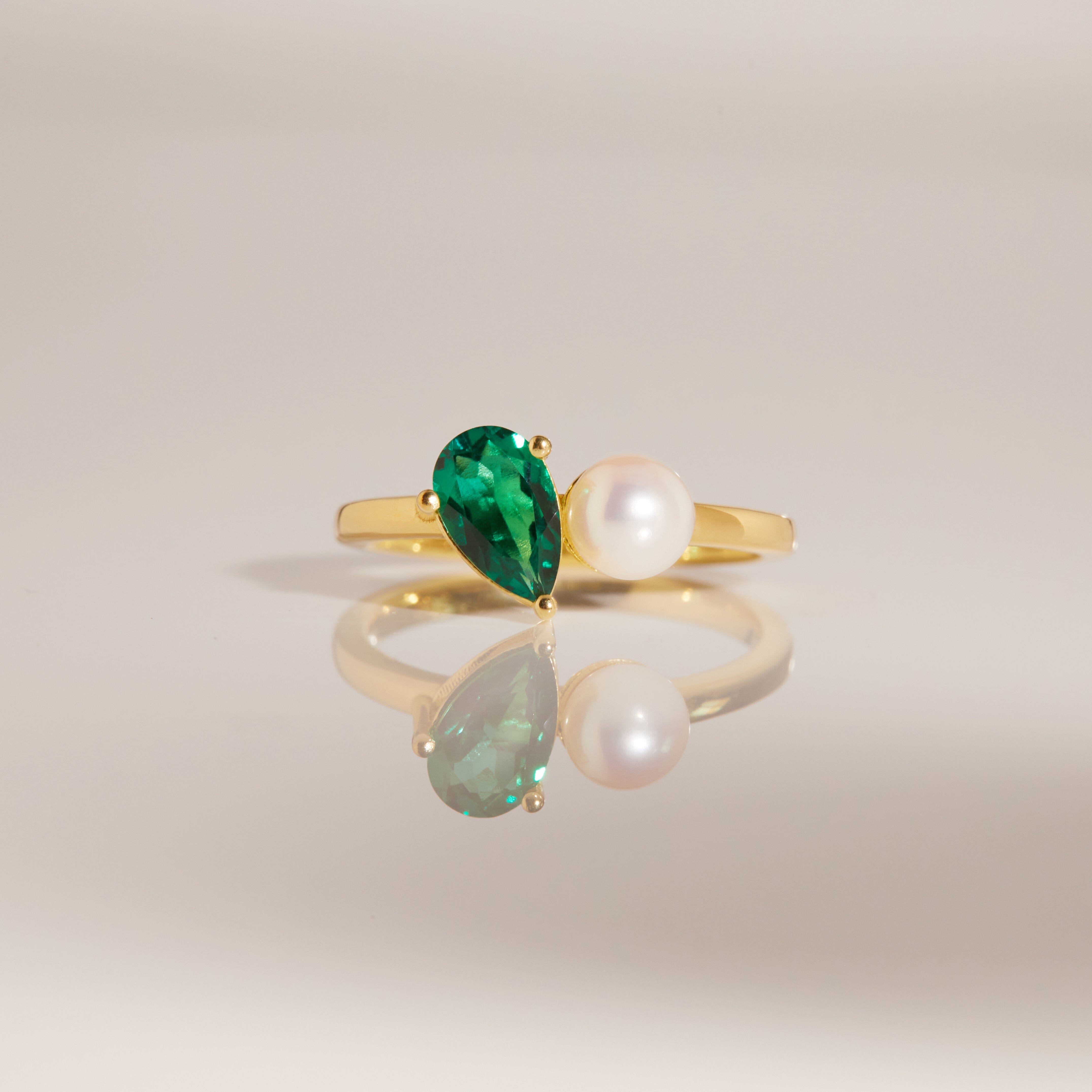 Pearl Toi Et Moi Ring NikNenz™ Premium Gold & Diamonds