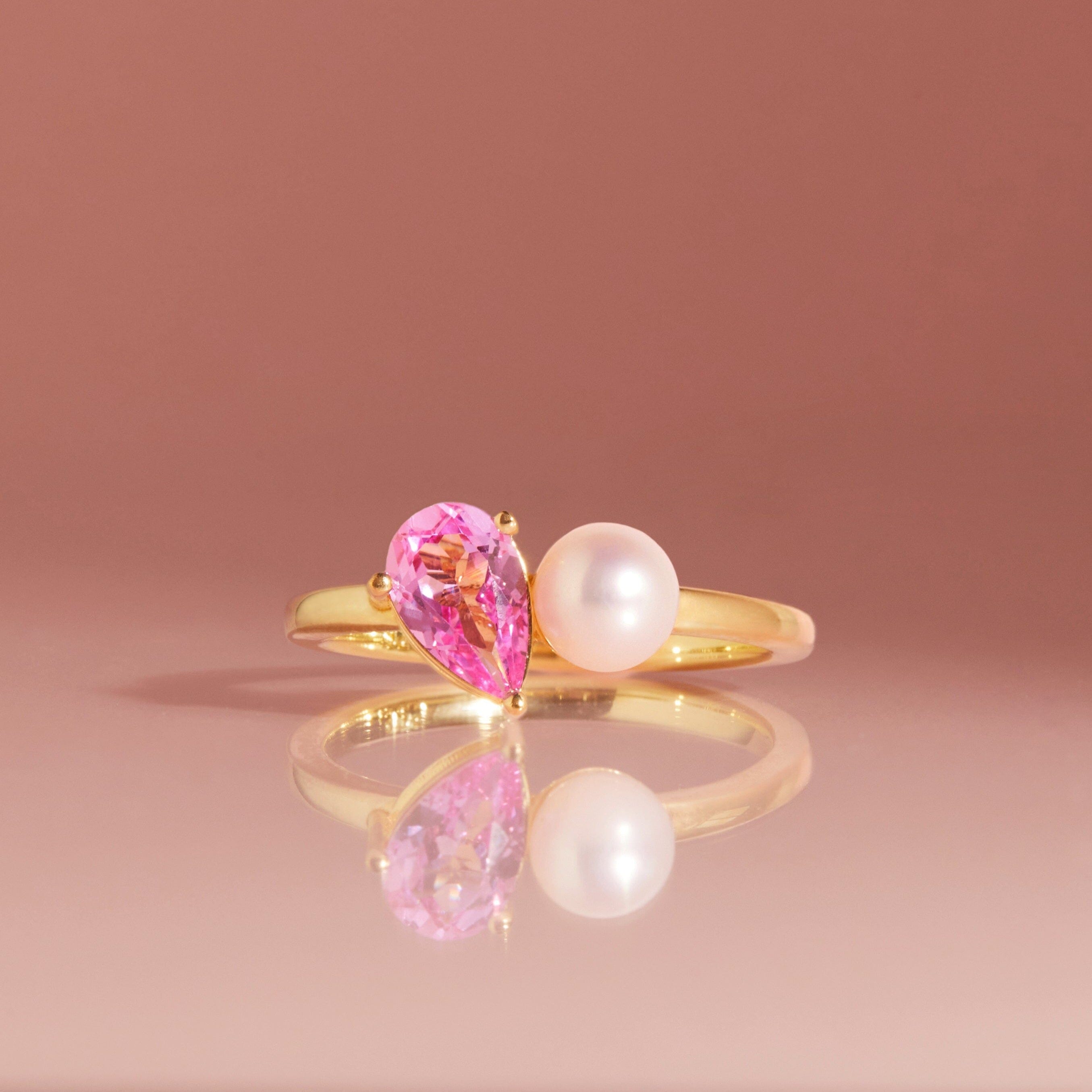 Pearl Toi Et Moi Ring NikNenz™ Premium Gold & Diamonds