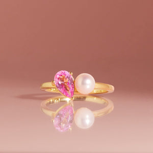 Pearl Toi Et Moi Ring NikNenz™ Premium Gold & Diamonds