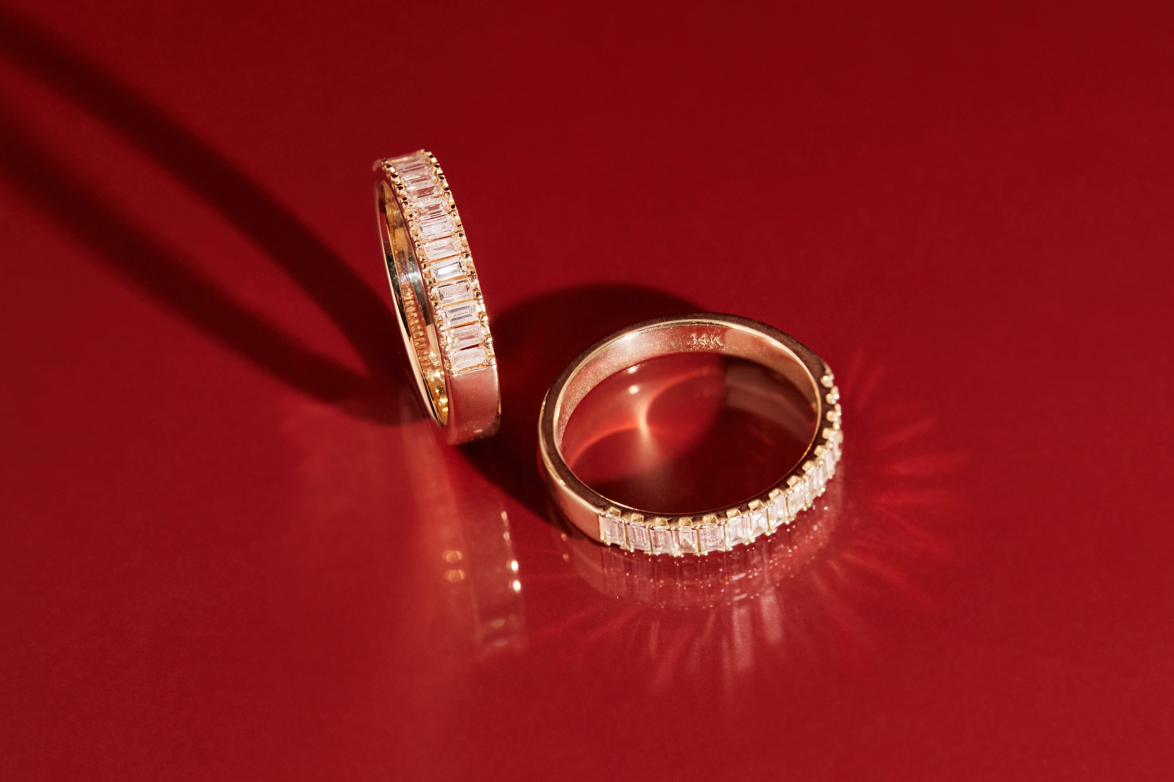 Bold Half Diamond Baguette Ring NikNenz™ Premium Gold & Diamonds