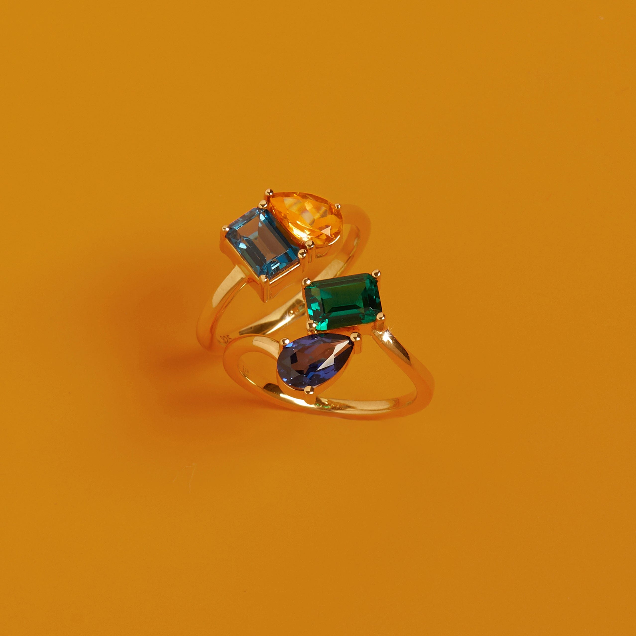 Toi Et Moi Gemstone Classic Ring NikNenz™ Premium Gold & Diamonds