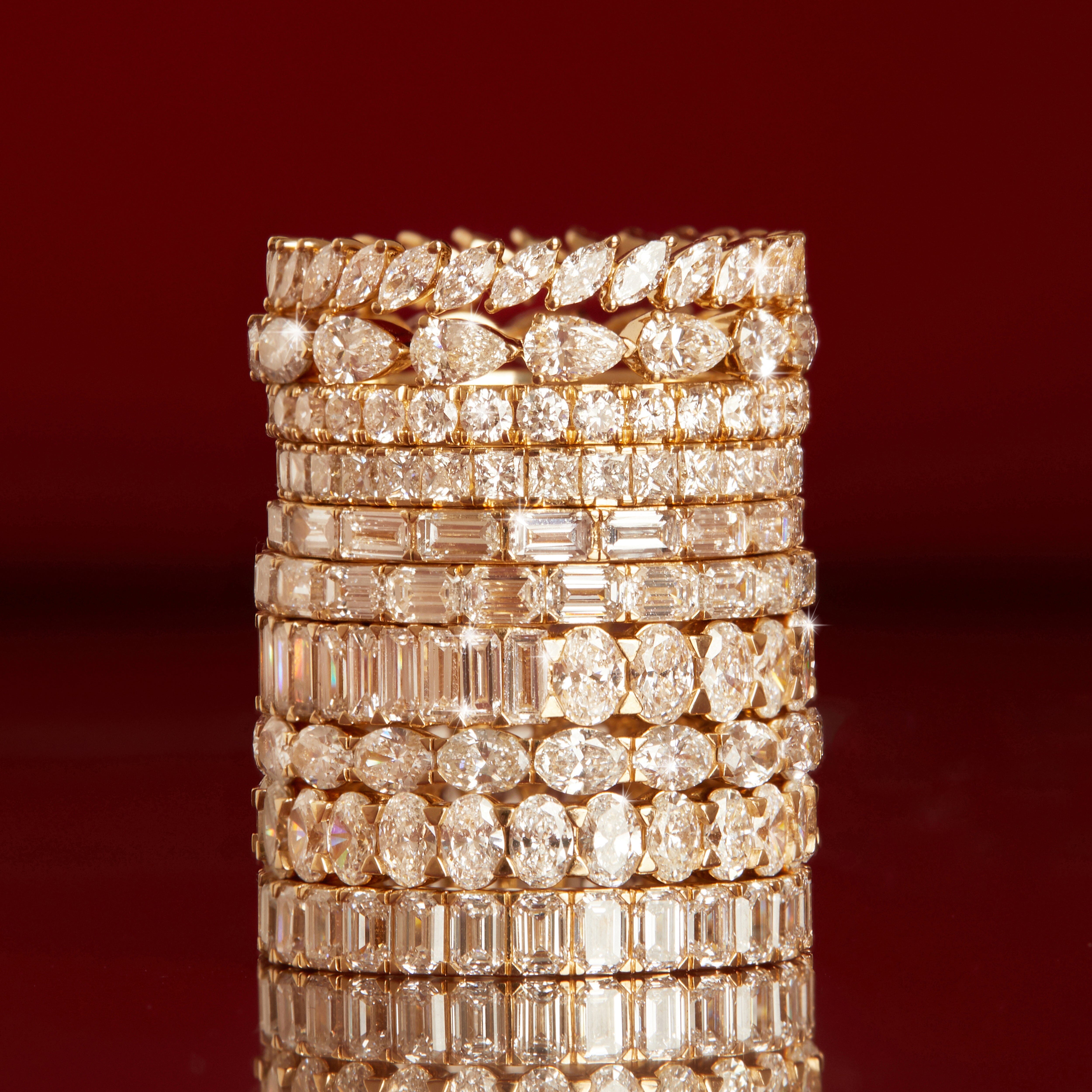 Horizontal Oval Lab Grown Diamond Eternity Ring NikNenz™ Premium Gold & Diamonds