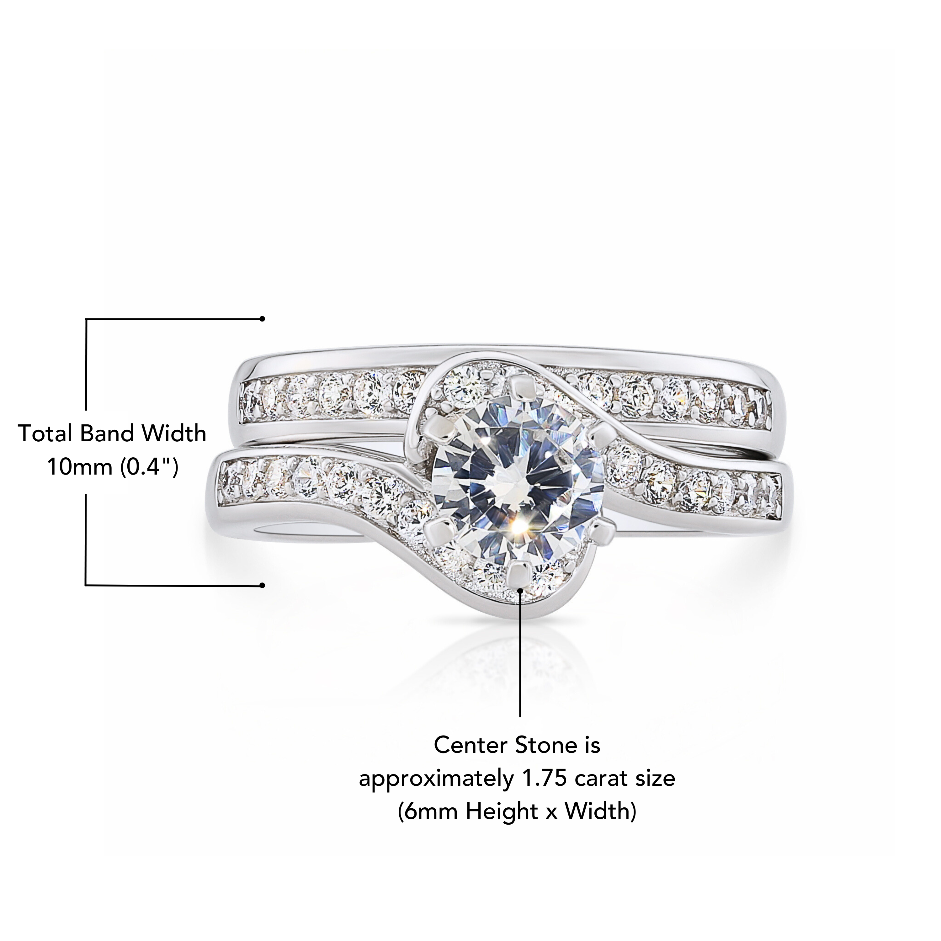 Stunning CZ Two-Tier Sterling Silver Engagement Ring Set – Perfect for Proposals, Weddings, and Anniversaries.