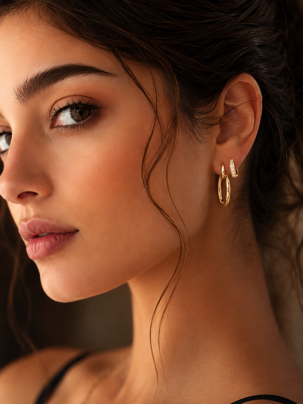 14K Huggies and Hoops