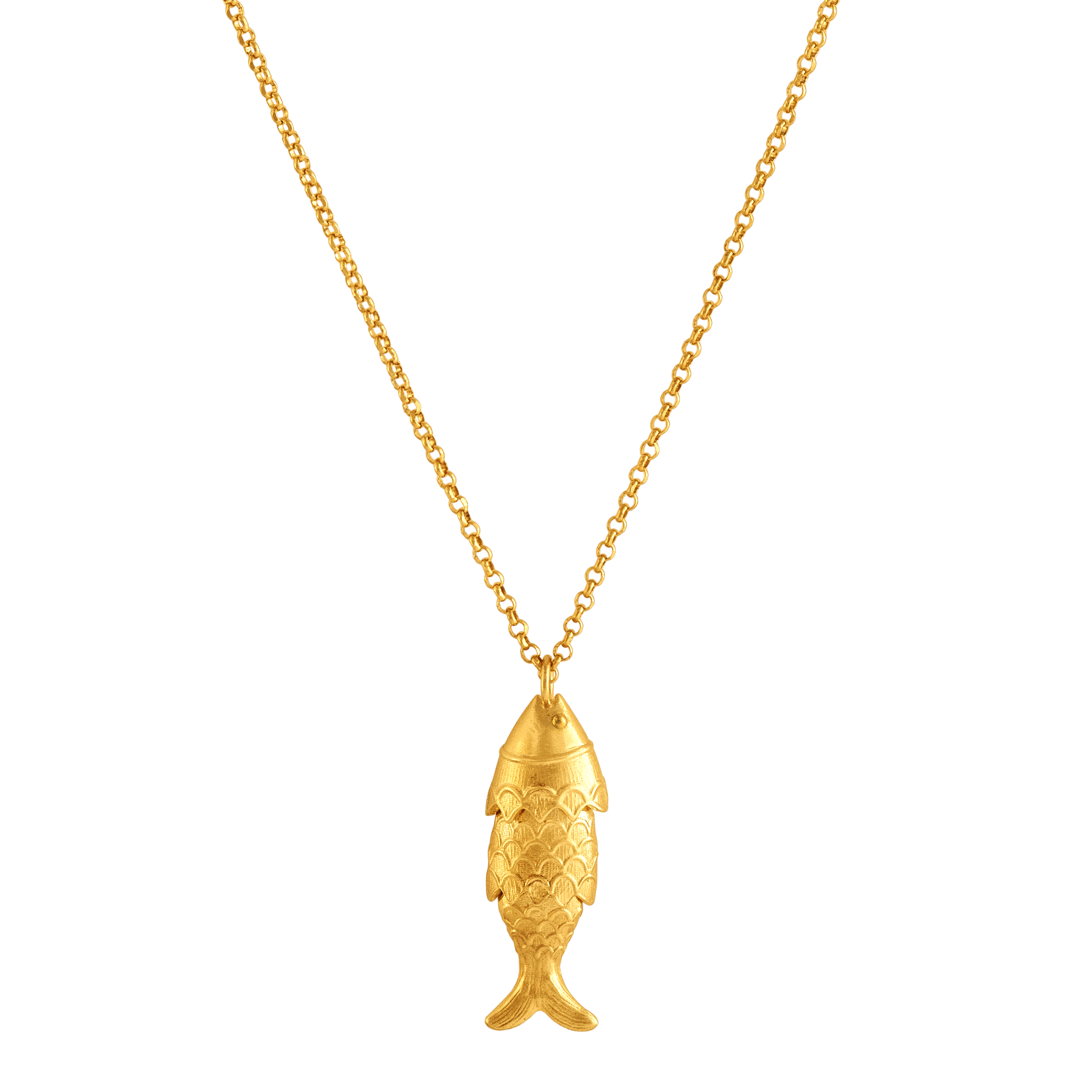 FISH PENDANTS in GOLD and SILVER