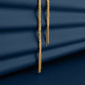GOLD WOVEN THREAD LARIAT KNOT NECKLACE