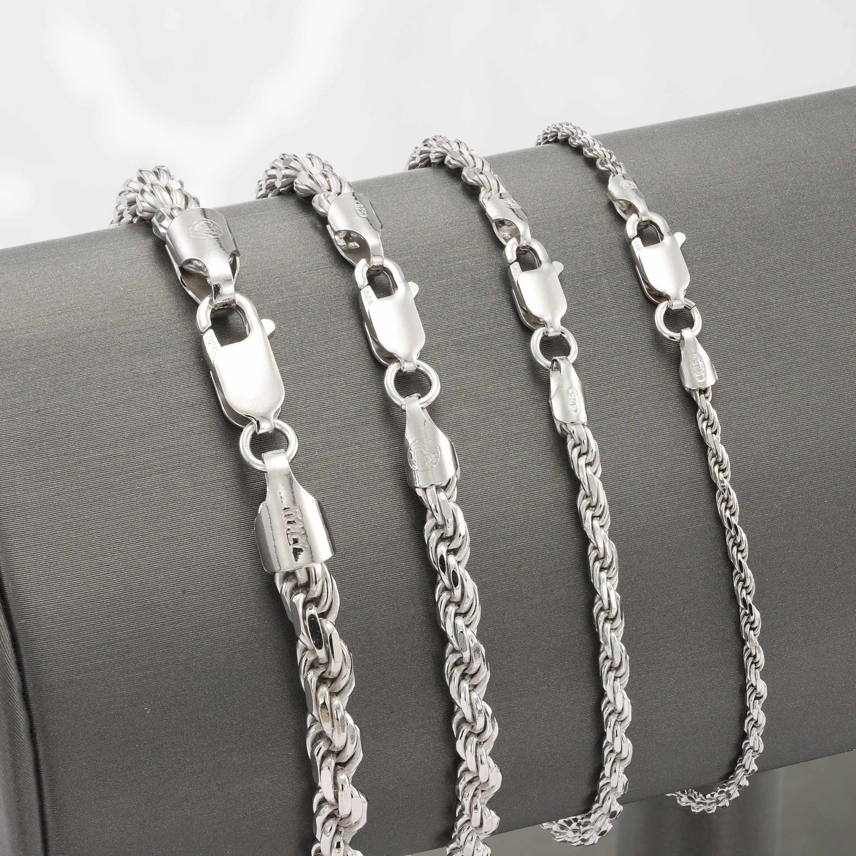 Solid Sterling Silver Rope Chain Bracelet