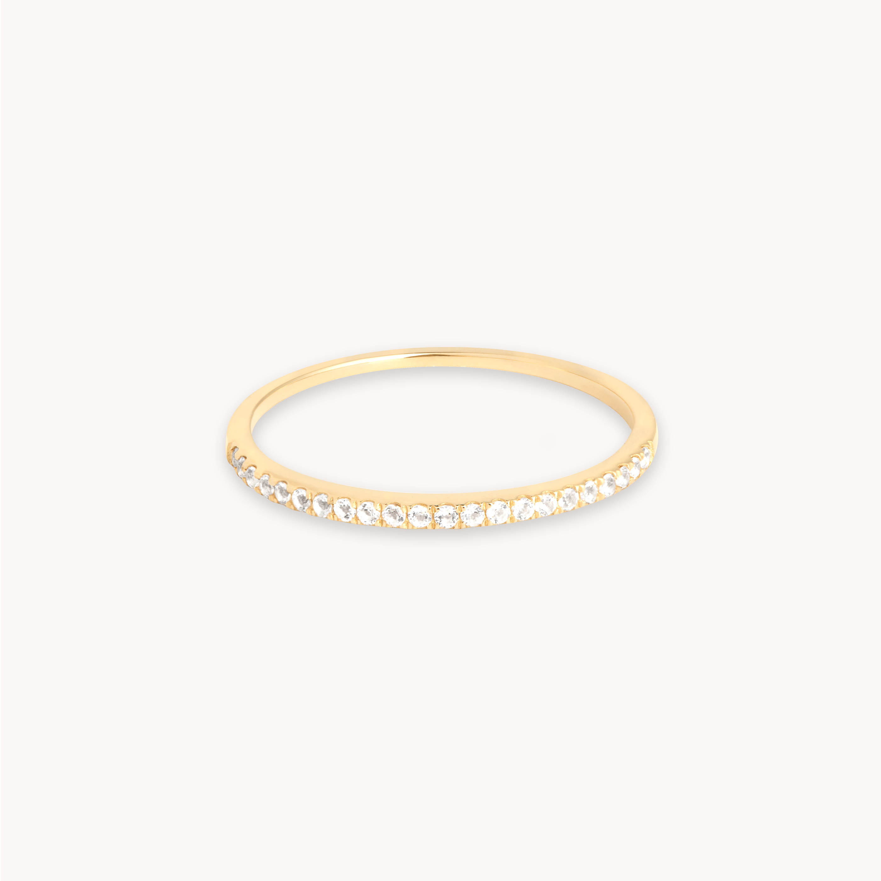 Stunning Solid Gold Topaz Eternity Ring - A Timeless Treasure.