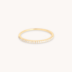 Stunning Solid Gold Topaz Eternity Ring - A Timeless Treasure.