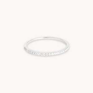 Topaz Eternity Ring in Solid White Gold