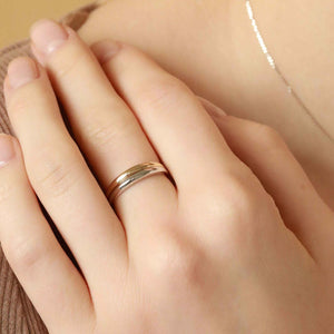 Dome Ring in Solid White Gold