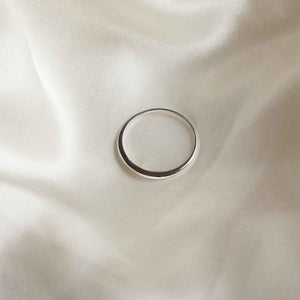 Dome Ring in Solid White Gold