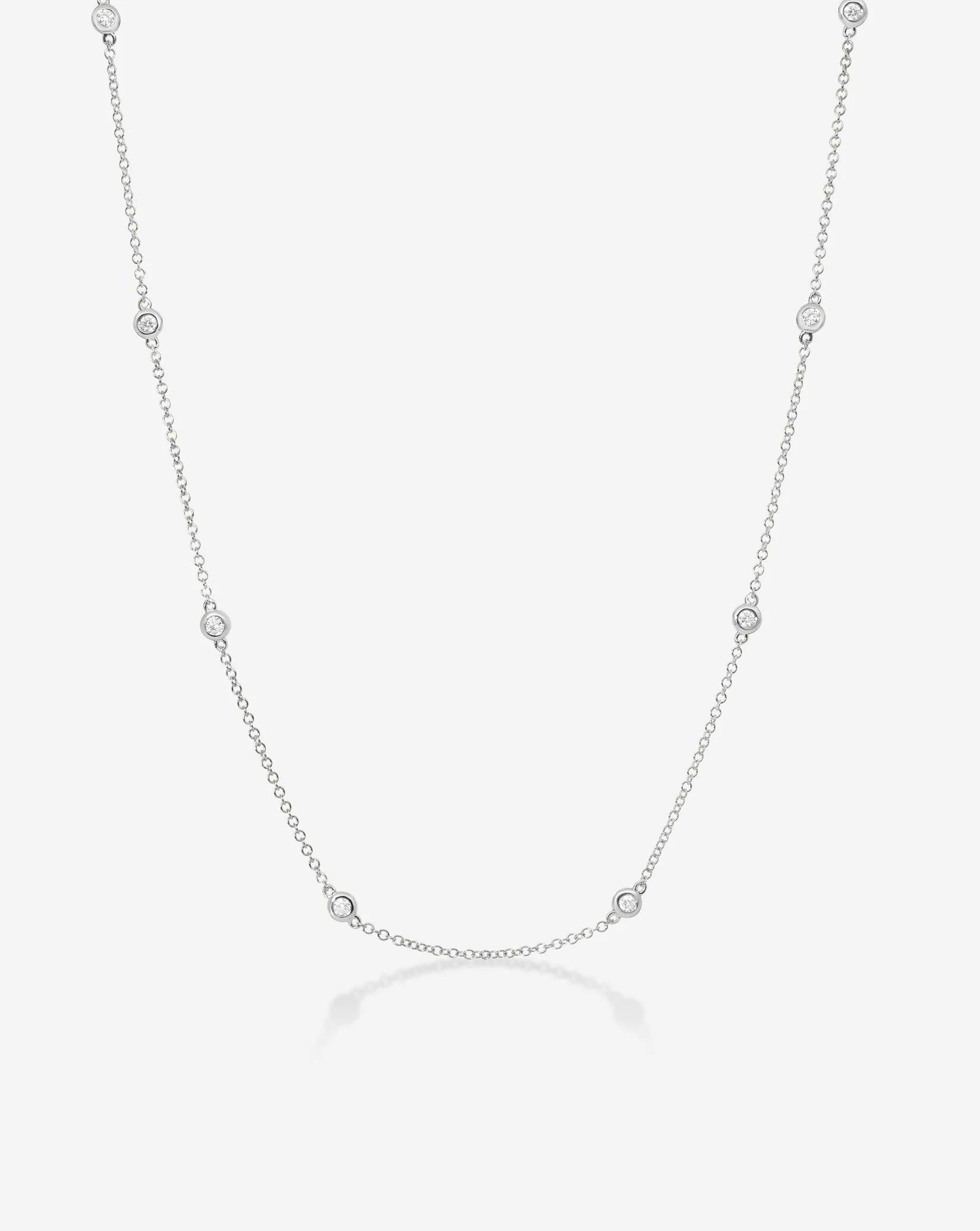 Stunning Diamond Bezel Station Necklace for Timeless Elegance.