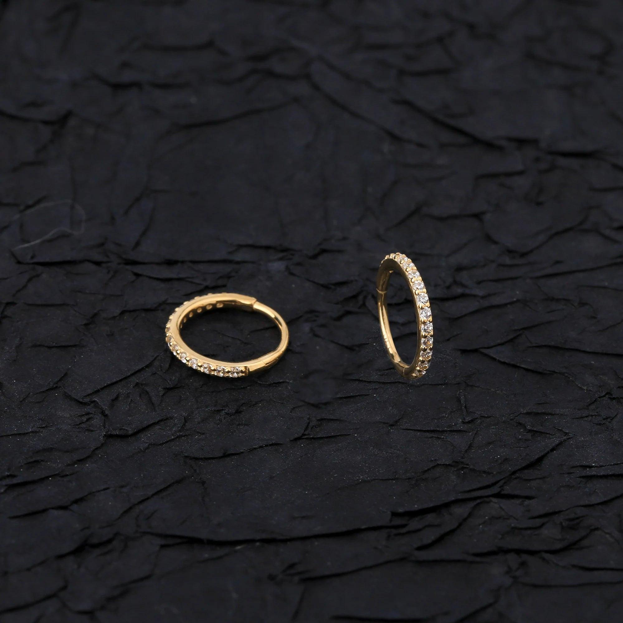 Stunning 14K Gold Tiny Huggie Hoop Earrings for Cartilage, Nose, Helix, Tragus, and Conch Piercings - 20G.
