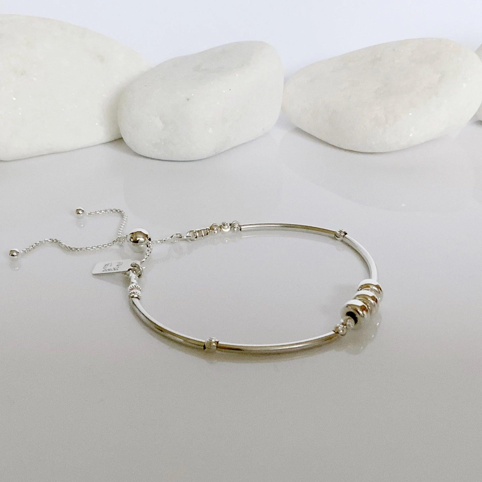 Calming Sterling Silver Fidget Bracelet - Perfect Sensory Stress Relief Jewelry Gift.