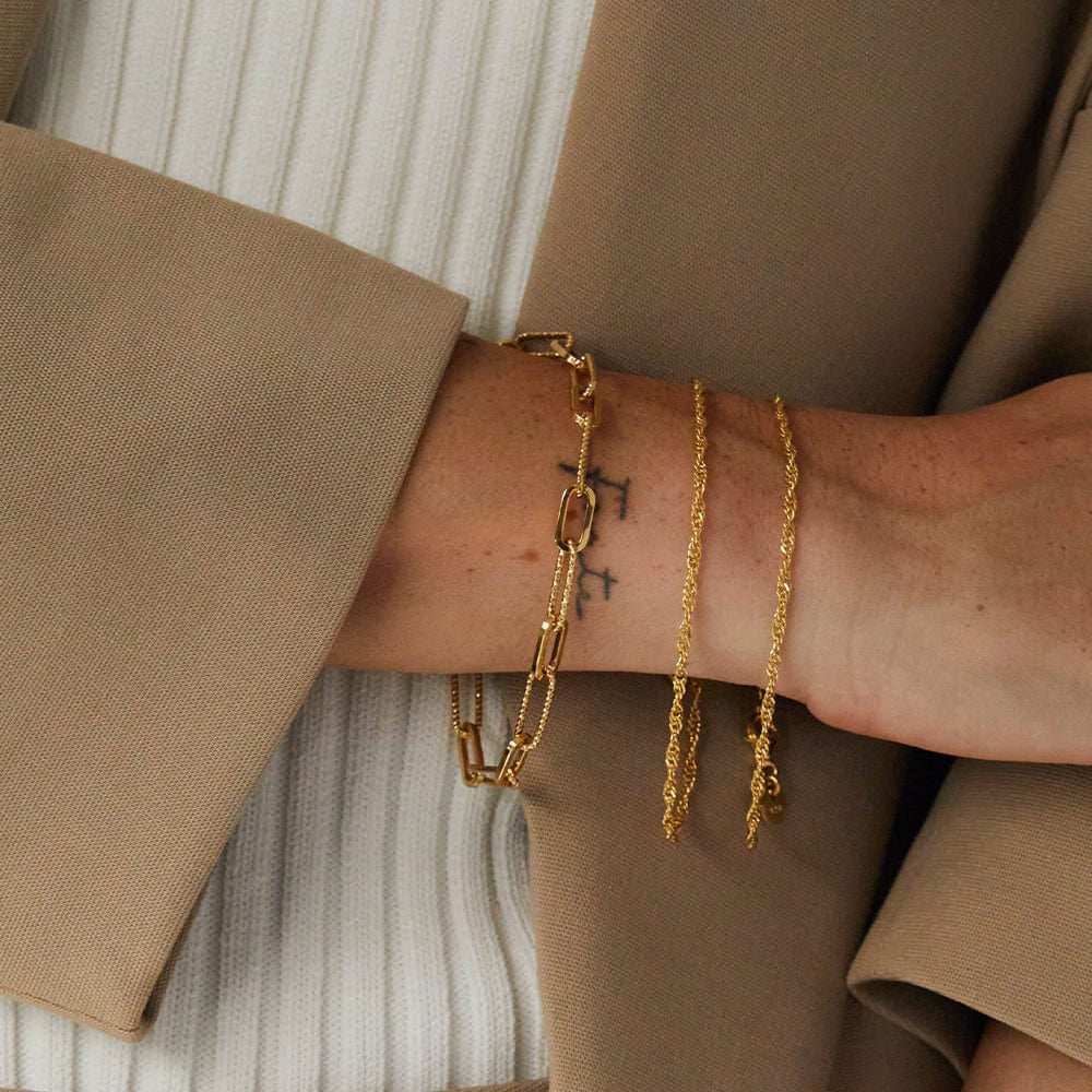 Polly Paperclip Chain Bracelet 18Ct Gold Plate