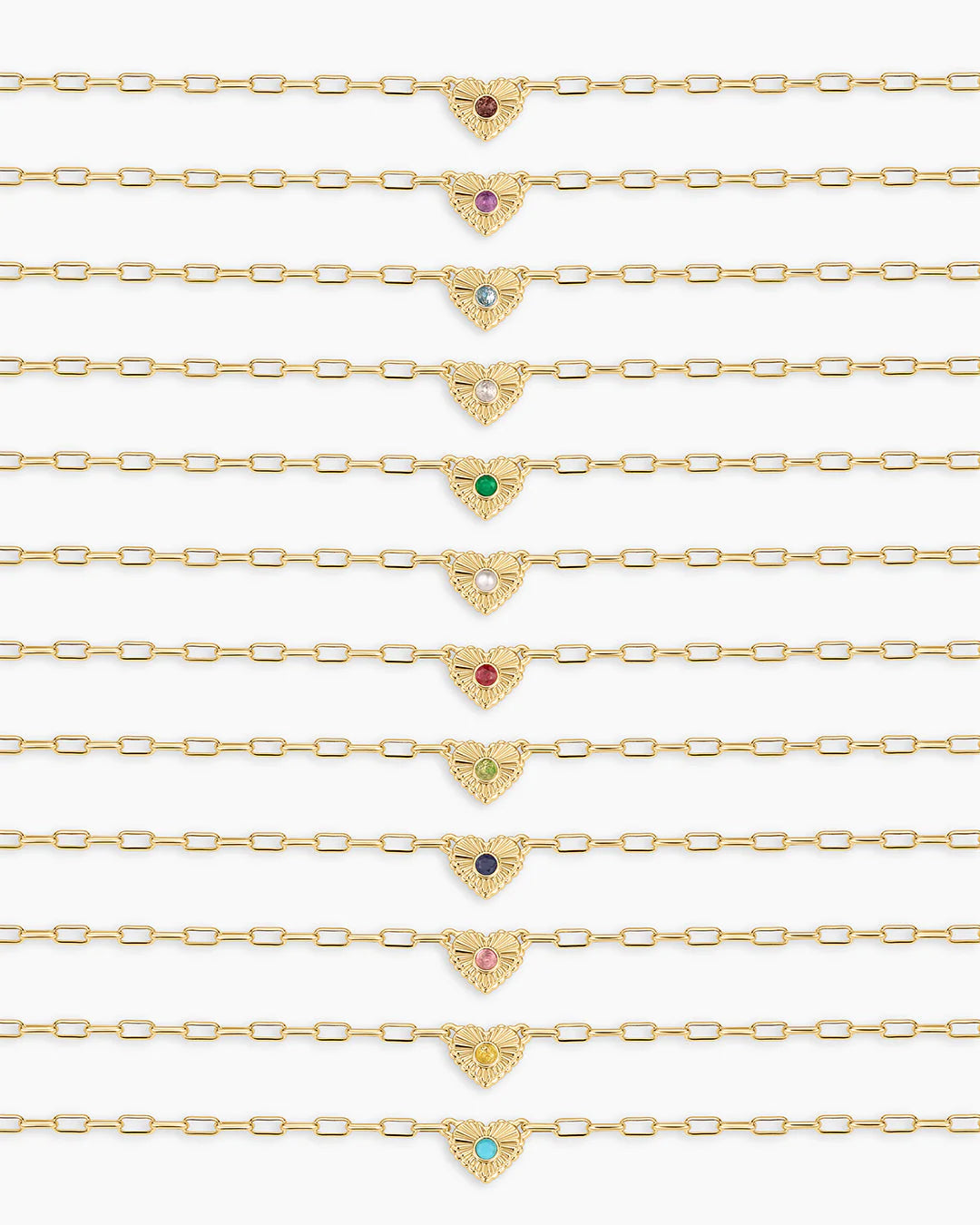 Birthstone Heart Necklace NikNenz™ Premium Gold & Diamonds