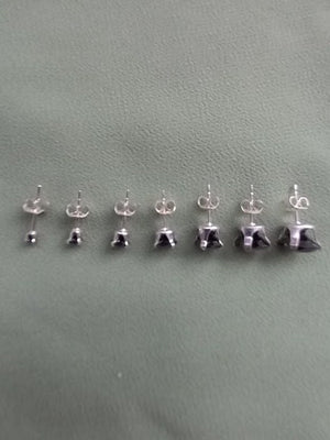 925 Sterling Silver 2-8Mm round Birthstone Colour CZ Cubic Zirconia Stud Earrings + Black Velveteen Gift Bag *Free UK Delivery*