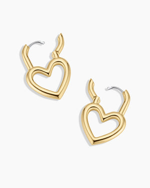 Open Heart Padlock Hoops