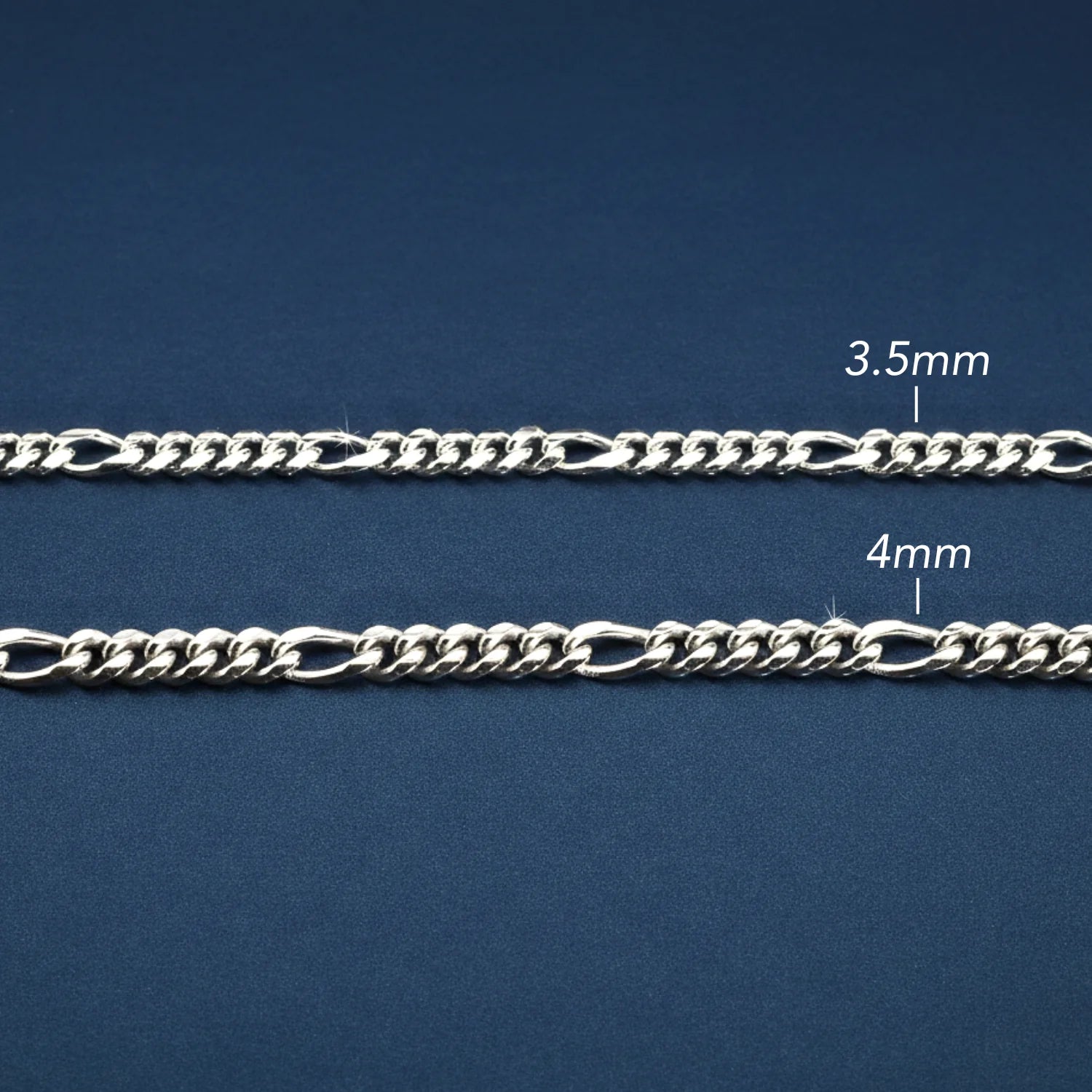 Sterling Silver Italian Figaro Chain Bracelet