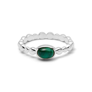Healing Stone Bobble Ring Sterling Silver