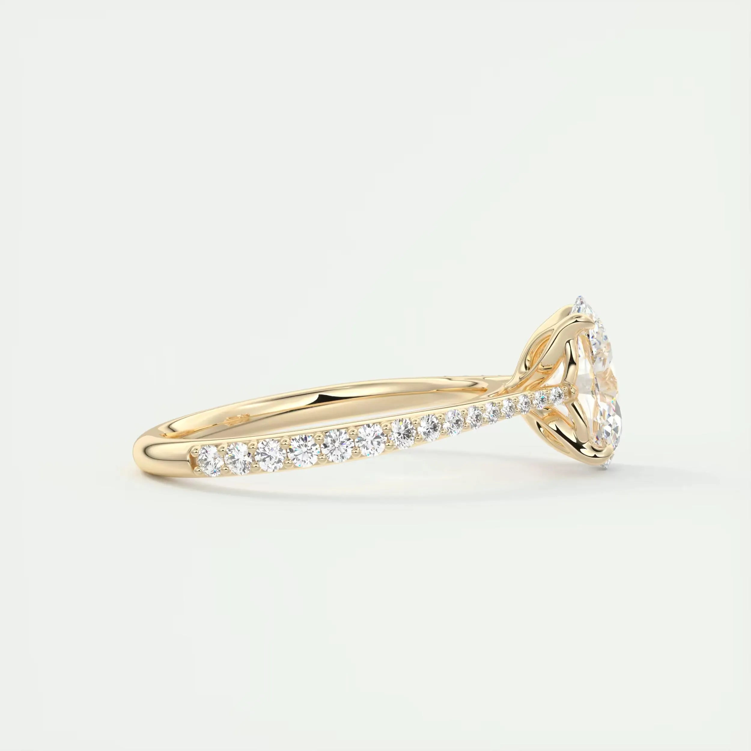2.35 TCW Oval Cut Lab Grown Diamond Solitaire Accent Ring, 14K Solid Gold Engagement Ring, Wedding Ring, Bridal Ring, Anniversary Gift Ring.