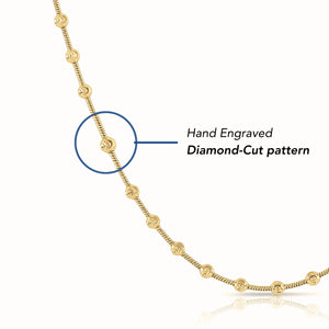 Sterling Silver Gold Plated Diamond-Cut Moon Bracelet