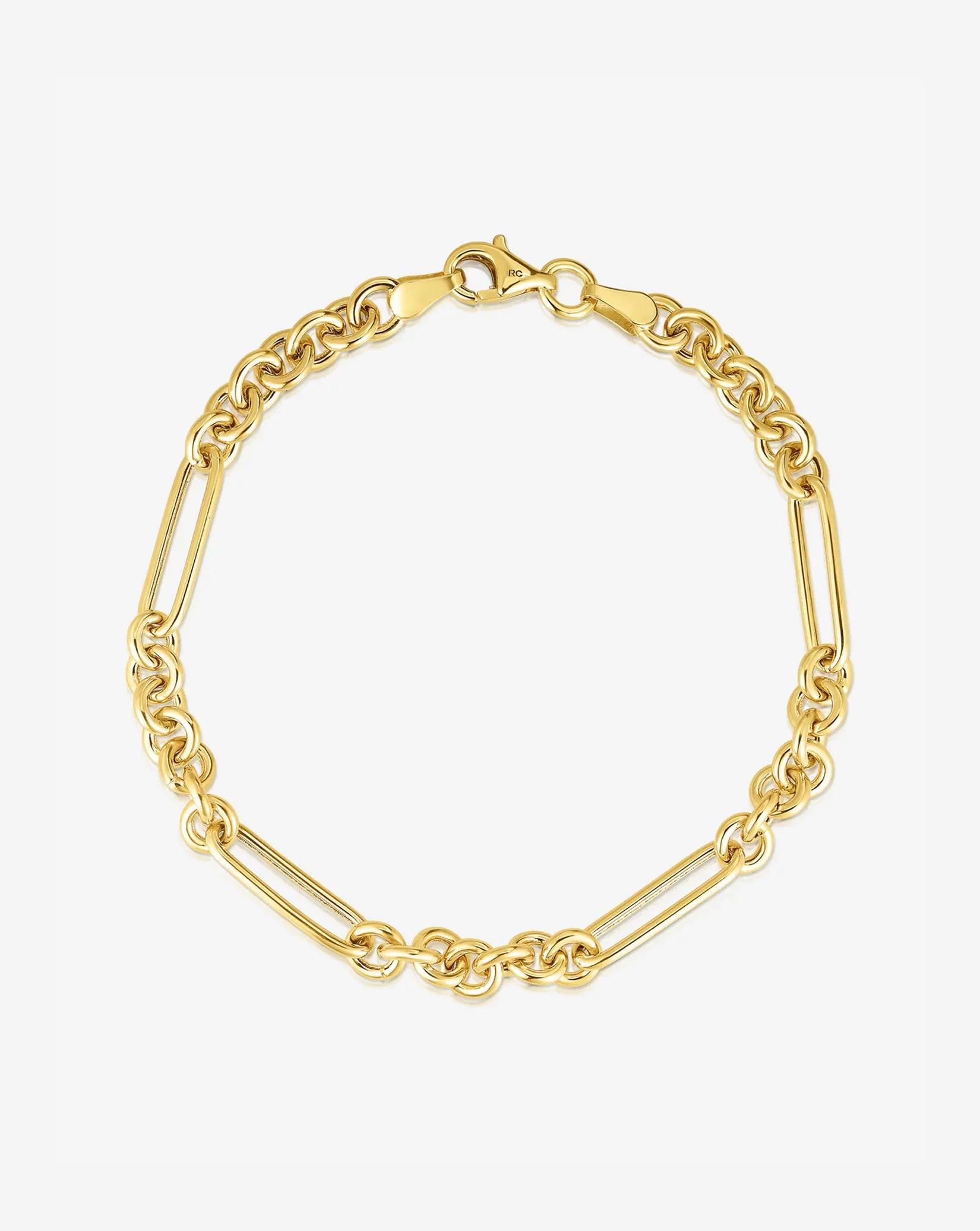 Elegant Mixed Link Chain Bracelet - Perfect for Any Occasion.