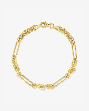 Elegant Mixed Link Chain Bracelet - Perfect for Any Occasion.