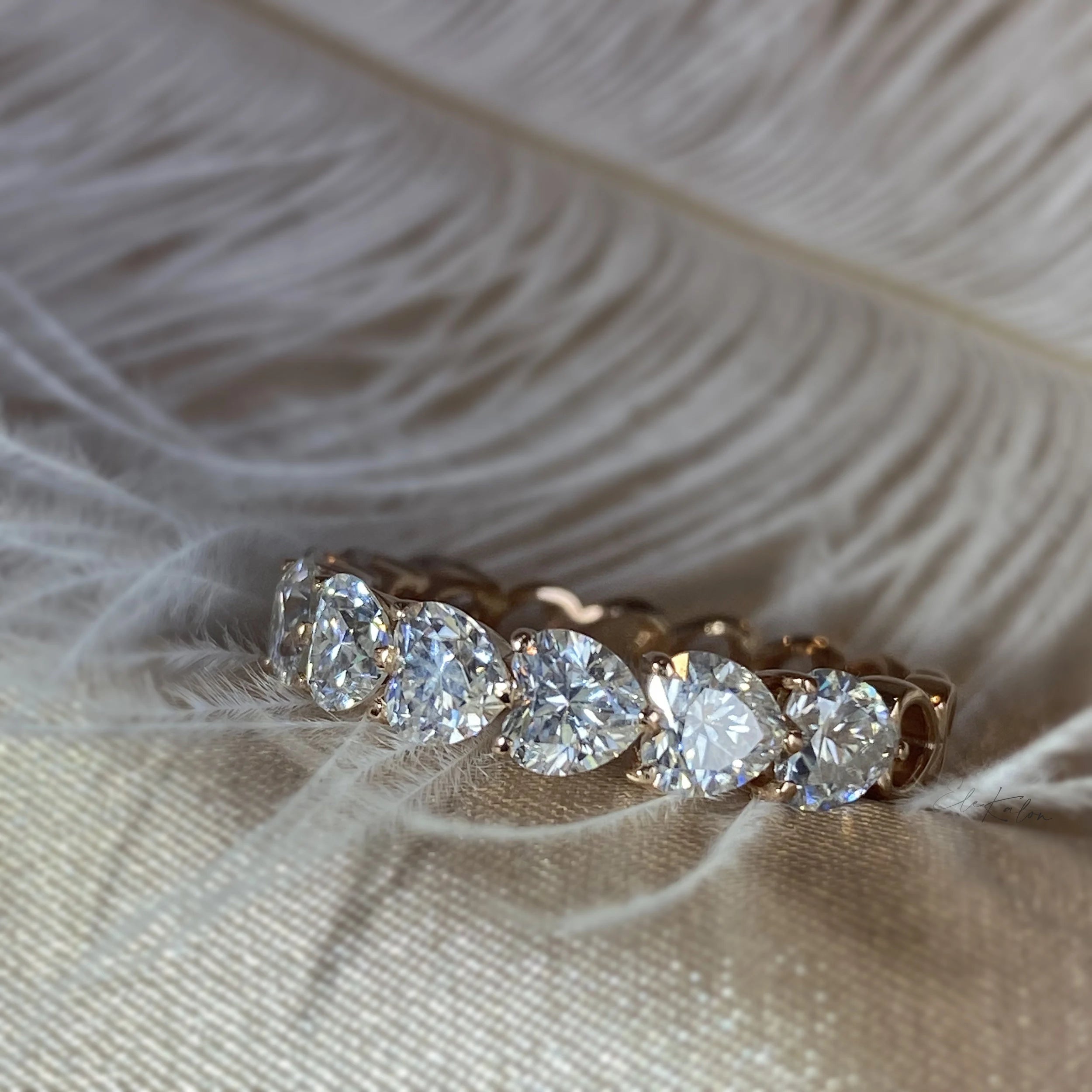 18K Gold Heart Lab Grown Diamond Eternity Band: Anniversary Ring