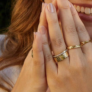 AURATE X MACENNA: Rose Garden Ring NikNenz™ Premium Gold & Diamonds
