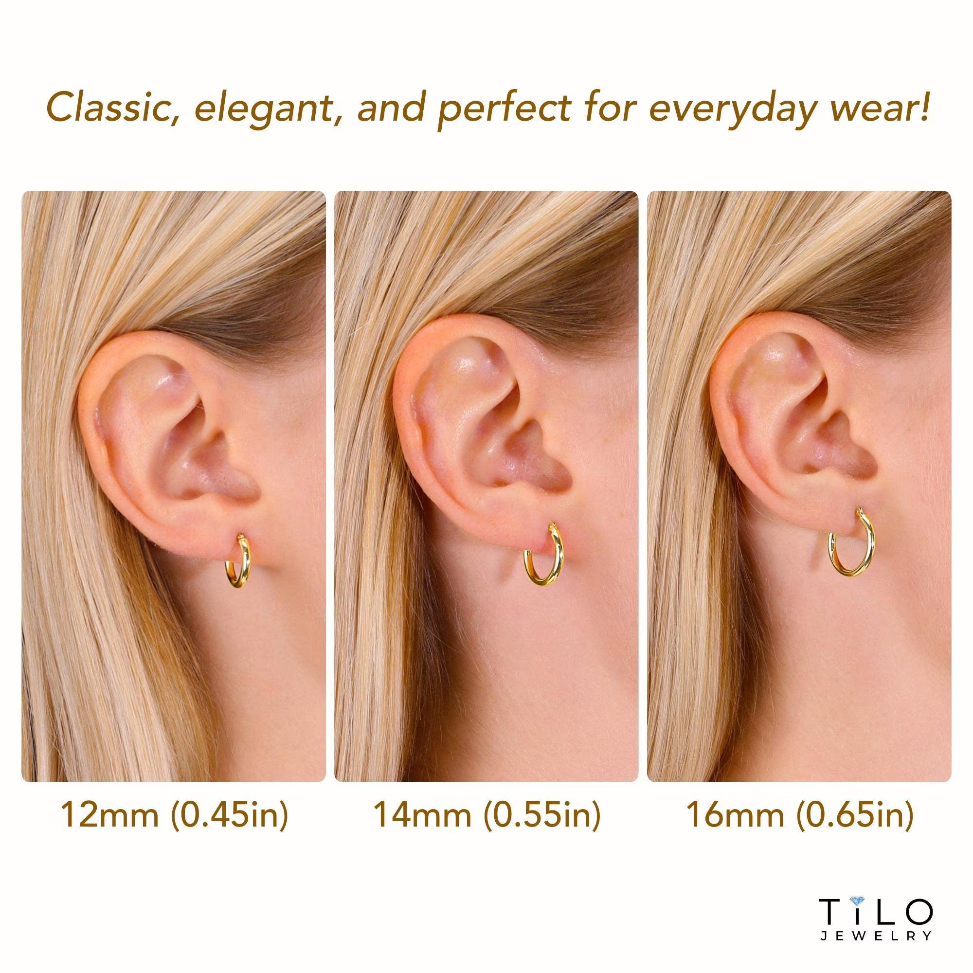 Elevate Your Style with Exquisite Handmade 14K Solid Yellow Gold Round Hoop Earrings.