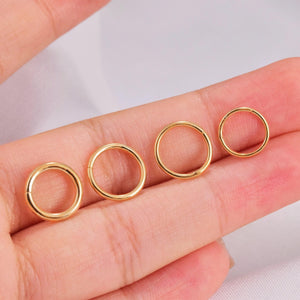 14K Solid Gold Clicker Hoop Earring - Stylish Hinged Cartilage, Helix, Tragus, and Nose Ring.